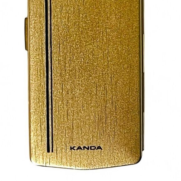 Vintage Kanda Gold Tone Black Details Brown Velvet Interior Replacement Case - Picture 6 of 11